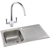 Abode Connekt 1 Bowl Inset Stainless Steel Kitchen Sink & Astral Tap