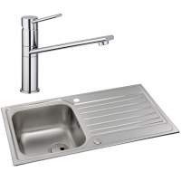 Abode Connekt 1 Bowl Inset Stainless Steel Kitchen Sink & Specto Tap