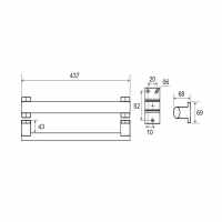 Tecno Project Chrome Angled Grab Rail with Basket - Origins Living