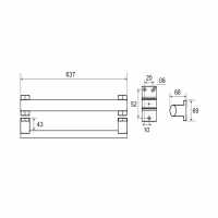 Tecno Project Chrome Grab Rail 660mm - Origins Living