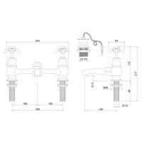 Burlington Anglesey Bath Filler Taps - AN3