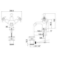 Francis Pegler Sequel Traditional Bidet Mixer Tap