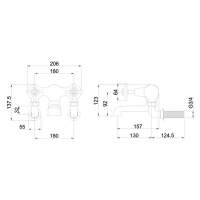 Burlington Claremont Traditional Monobloc Basin Tap Inc Click Waste