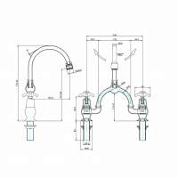 Burlington Chelsea Traditional Curved Monobloc Basin Tap