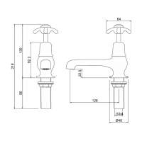 Burlington Anglesey 3" Basin Taps - AN1