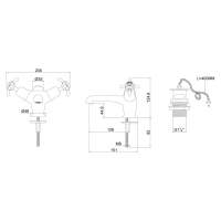 Burlington Claremont Traditional Monobloc Basin Tap - Plug and Chain