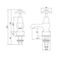 Burlington Anglesey 5" Basin Pillar Taps - AN2