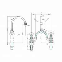 Bayswater Monobloc Lever Dome Bidet Taps - White/Chrome