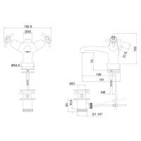 Burlington Chelsea Traditional Monobloc Basin Tap with Pop Up Waste - Black Lever 