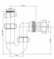 McAlpine SA10 Tubular Swivel 'P' Trap - 1 1/4" / 32mm