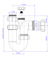 McAlpine SC10 Tubular Swivel 'P' Trap - 1 1/2" / 38mm