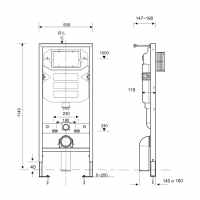 Essentials 820mm High WC Pan Fixing Frame & Concealed Cistern