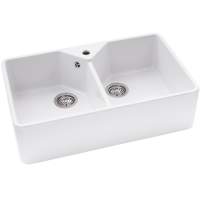 Prima 1 Bowl Reversible Inset Ceramic Kitchen Sink - White