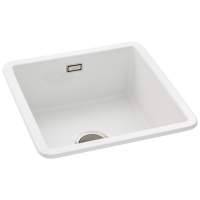 Abode Milford 1 Bowl & Drainer Ceramic Inset Kitchen Sink - White