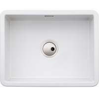 Abode Sandon Large 1 Bowl Ceramic Undermount / Inset Kitchen Sink - White