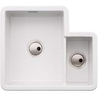 Abode Sandon 1.5 Bowl Left Hand Ceramic Undermount / Inset Kitchen Sink - White