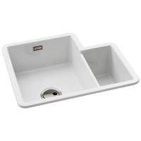 Abode Sandon 1 Bowl Ceramic Undermount / Inset Kitchen Sink - White