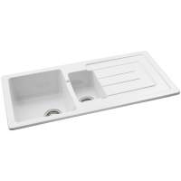 Prima 1.5 Bowl Reversible Inset Ceramic Kitchen Sink - White