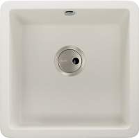 Abode Matrix Square GR15 1 Bowl Granite Inset / Undermount Kitchen Sink - White