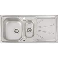 Abode Trydent 1.5 Bowl & Drainer Inset Kitchen Sink - Stainless Steel