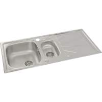 Abode Neron 1.5 Bowl & Drainer Inset Kitchen Sink - Stainless Steel