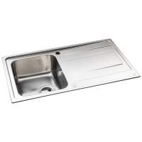 Abode Ixis 1 Bowl & Drainer Inset Kitchen Sink - Stainless Steel