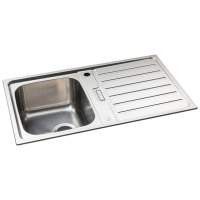 Abode Neron 1 Bowl & Drainer Inset Kitchen Sink - Stainless Steel