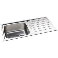 Abode Neron 1.5 Bowl & Drainer Inset Kitchen Sink - Stainless Steel