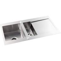 Abode Neron Compact 1 Bowl & Drainer Inset Kitchen Sink - Stainless Steel