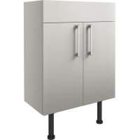 Abacot 600mm Basin Unit - Light Grey Gloss