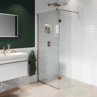 Vantage 2000, 800mm Matt Black Framed Walk In Shower Screen - Eastbrook