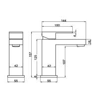 Francis Pegler Manta Matt Black Mini Monobloc Basin Mixer Tap