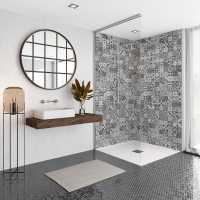 Wetwall White Marble Shower Panel