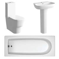 Allier Bathroom Suite, 600mm Basin, Close Toilet & 1700 Bath