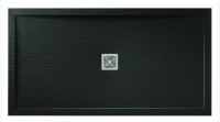 Aqualavo 1000 x 800mm Black Slate Effect Rectangular Shower Tray