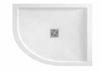 Aqualavo 1200 x 900mm White Gloss Effect Offset Quadrant Shower Tray