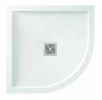 Aqualavo 800 x 800mm White Slate Effect Quadrant Shower Tray