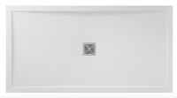 Aqualavo 1000 x 800mm White Slate Effect Rectangular Shower Tray