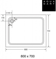 Aqualavo 1700 x 900mm White Slate Effect Rectangular Shower Tray