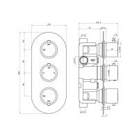 Round Shower Pack 2 - Allier Dual Outlet Shower Valve Handset & Rainfall Shower