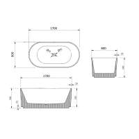 Boat Double-Skinned Freestanding Bath - 1700 x 750 - White or Bespoke Colour - BC Designs