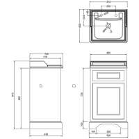 Burlington 134cm Olive Curved Vanity Unit With Drawers, Doors and Minerva Worktop