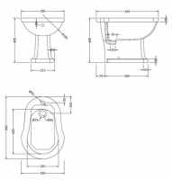 Burlington Medium Level WC with Chrome Aluminium Cistern P5 T71CHR T33CHR