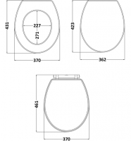 Burlington Matt White Wooden Traditional Toilet Seat Soft Closing - S45