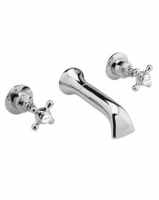 Bayswater 3 Hole Hex Bath Mixer Taps - White/Chrome