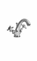 Bayswater Monobloc Hex Basin Mixer Taps - Black/Chrome