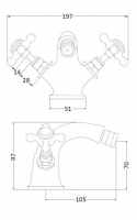 Sagittarius Liberty Crystal Monobloc Bidet Tap with Pop Up Waste