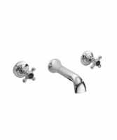 Bayswater 3 Hole Hex Bath Mixer Taps - Black/Chrome