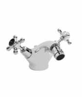 Bayswater Monobloc Dome Bidet Taps - Black/Chrome