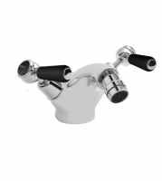 Bayswater Monobloc Lever Dome Bidet Taps - Black/Chrome